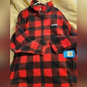 Columbia Mens 3x Buffalo Check/Plaid fleece zip up